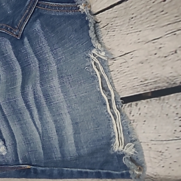 American Eagle Hi-Rise Festival Mini Jean Skirt Distressed - Picture 2 of 9